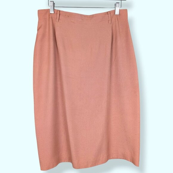 Vintage Talbots Peach Viscose Rayon Skirt - Picture 4 of 7